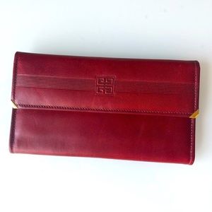 Vintage Givenchy Burgundy Wallet w/ chk book